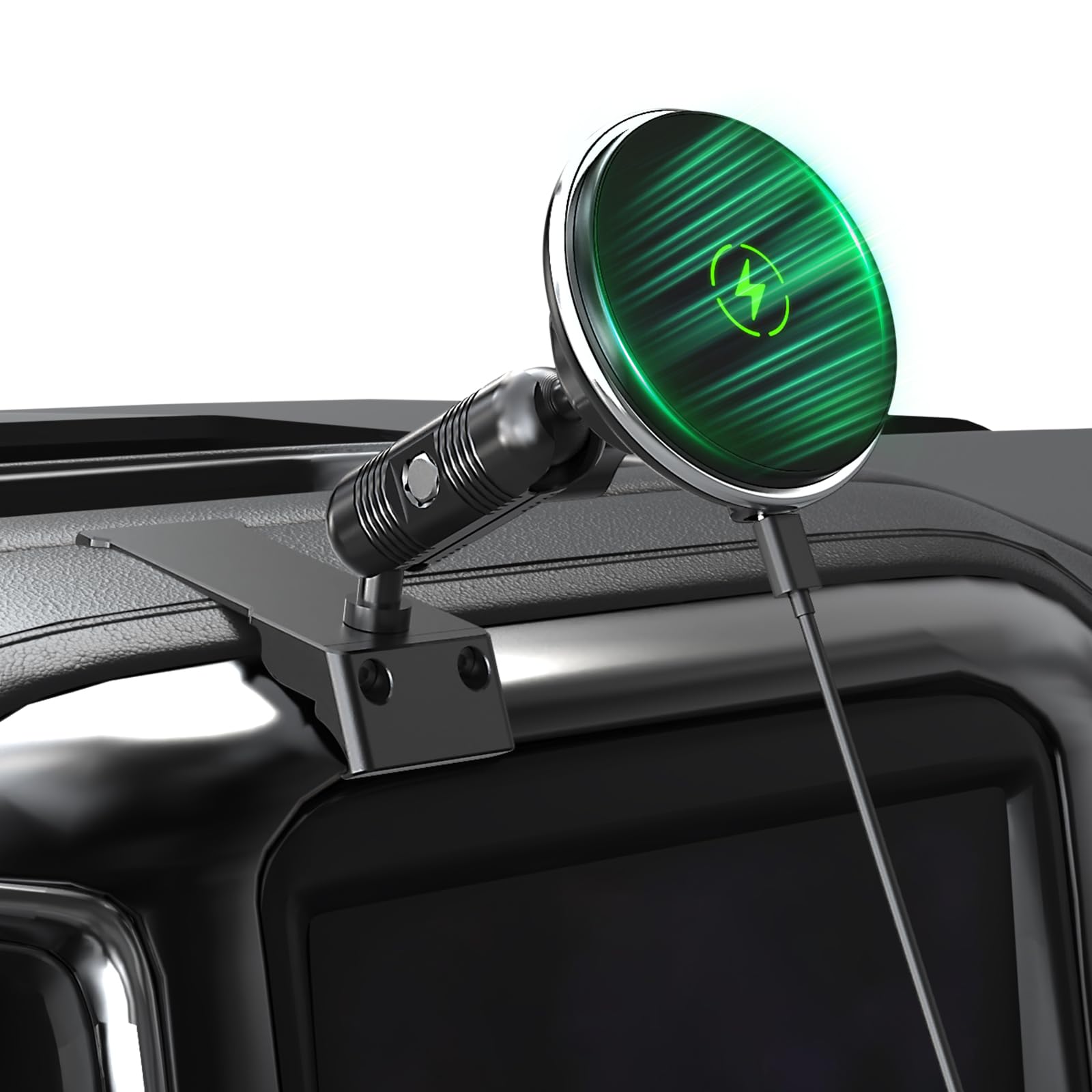 Kaishengyuan front view mounted on Chevy Silverado dash showing neat OEM fit and easy access