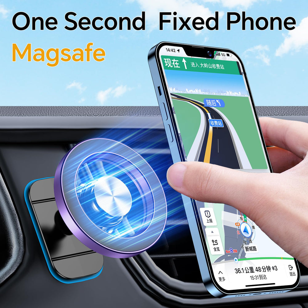 Kaistyle mounted with iPhone on dashboard for safer hands-free navigation benefit