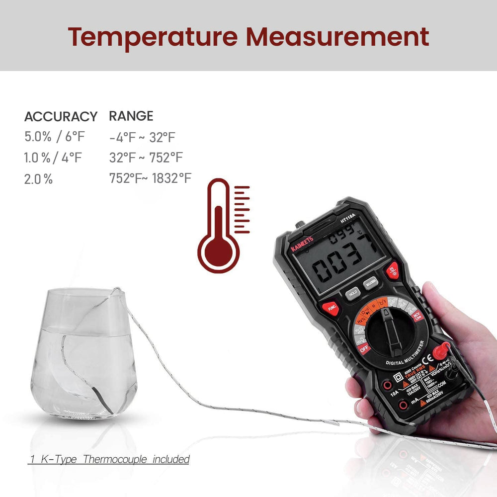 KAIWEETS multimeter in silicone protective case preventing drops and impacts
