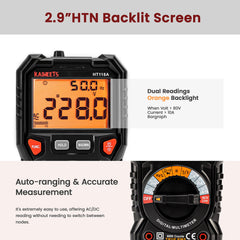 KAIWEETS meter with test leads and thermocouple ready for automotive diagnostics