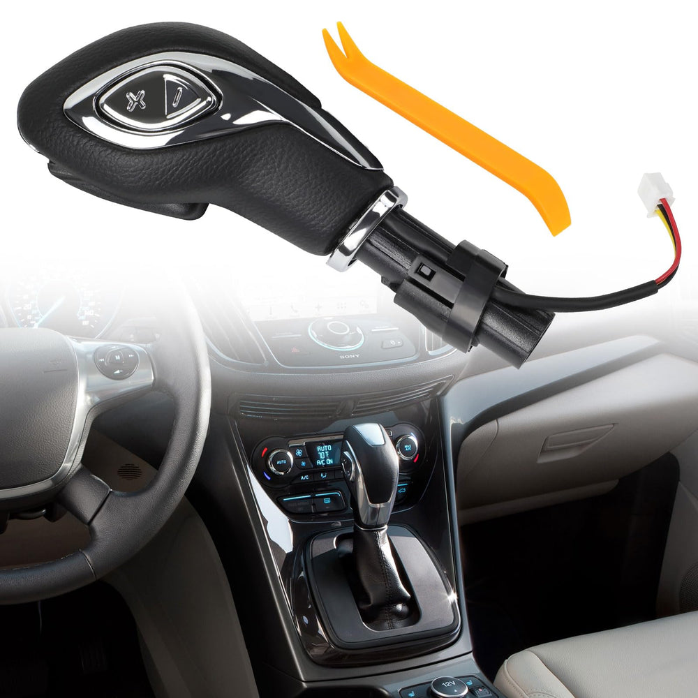 KAKSEY front view gear knob showing fit and modern chrome benefit