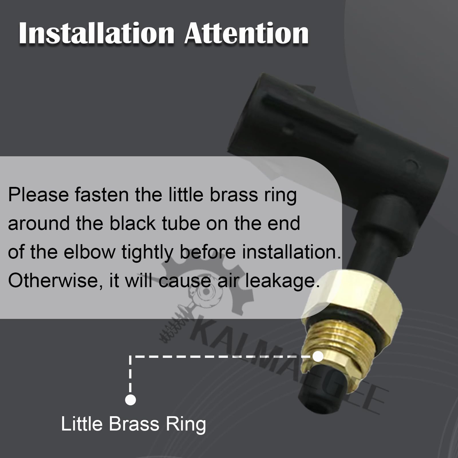 Kalmaegee elbow fitted to air valve demonstrating secure sealed connection benefit