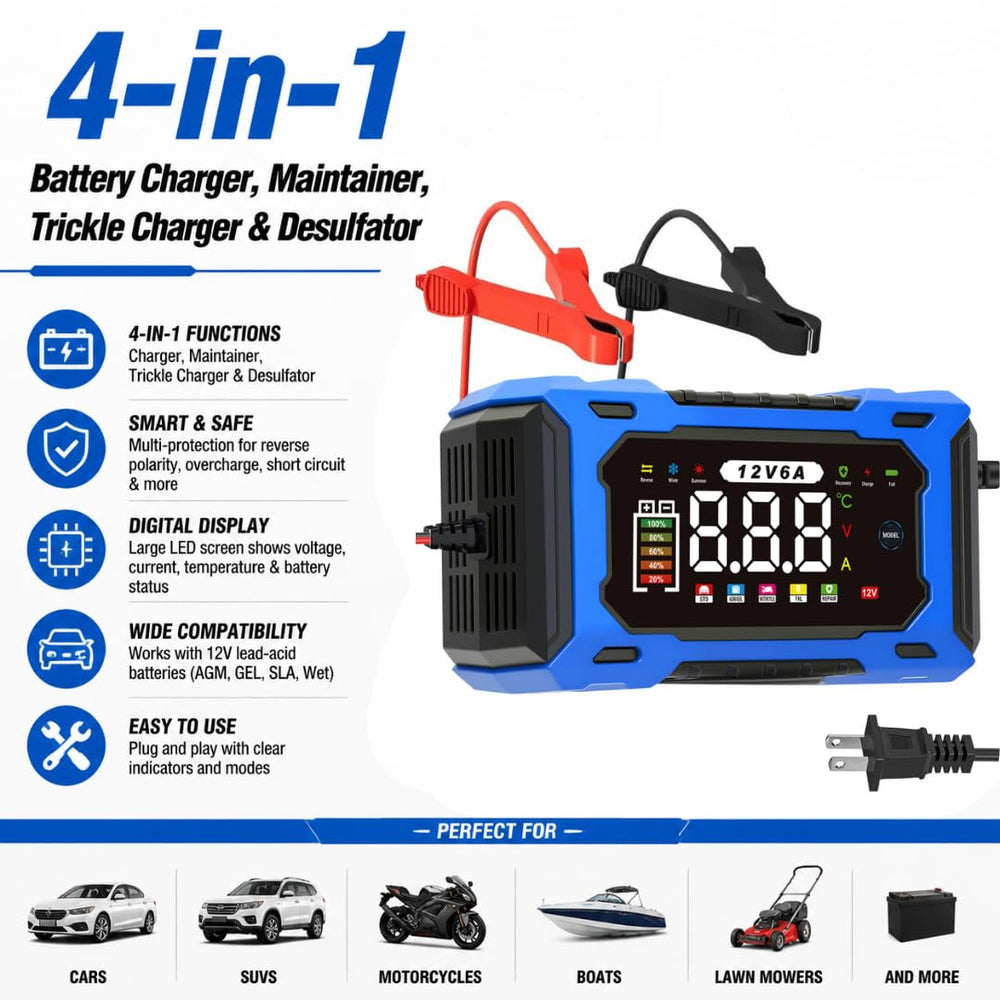 kalonwell color LCD display showing voltage and charging status for clear monitoring
