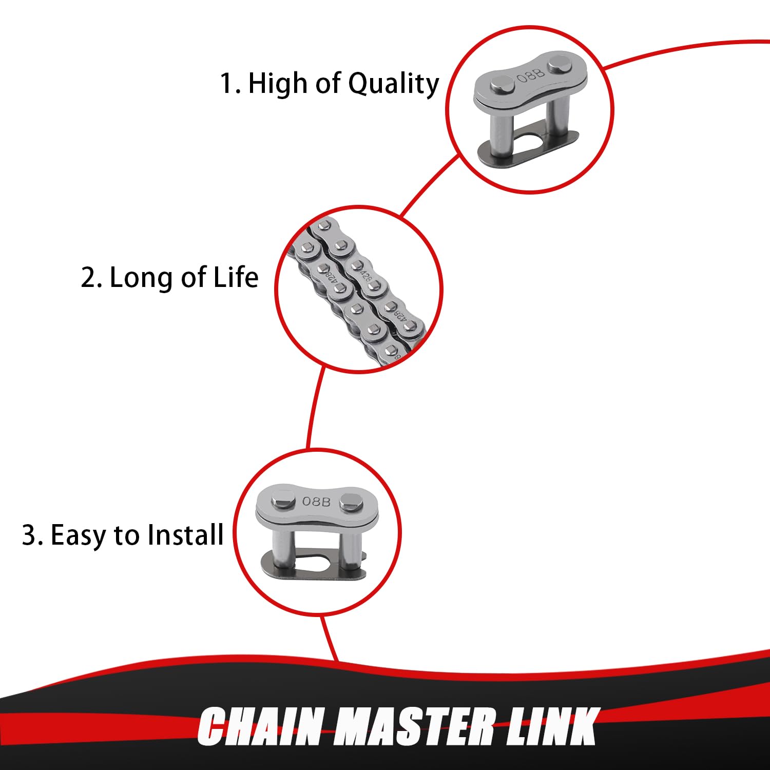 KAMIER chain meshing with rear sprocket showing proper alignment to reduce wear