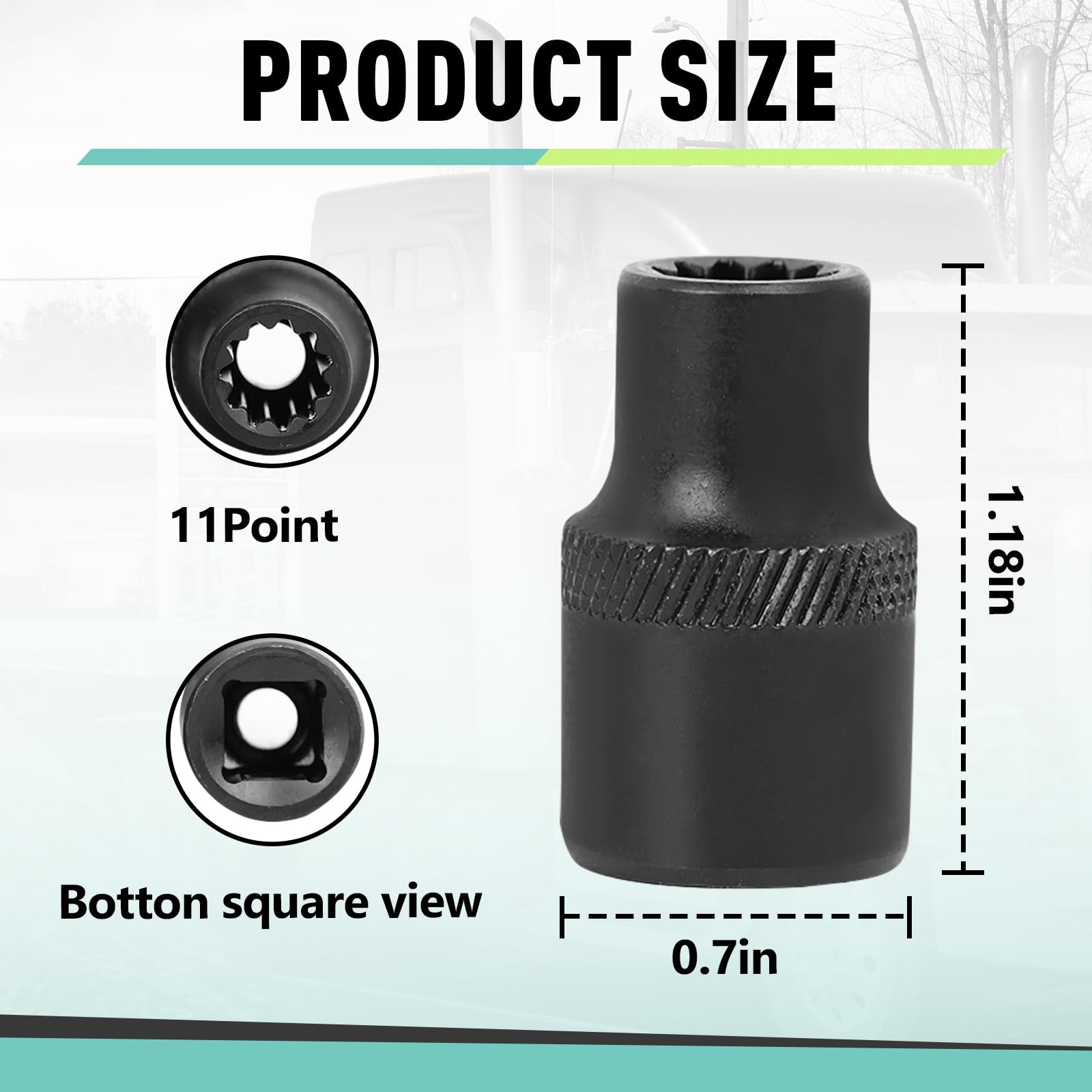 Kamrexi socket beside ruler for scale showing compact dimensions and easy storage benefit