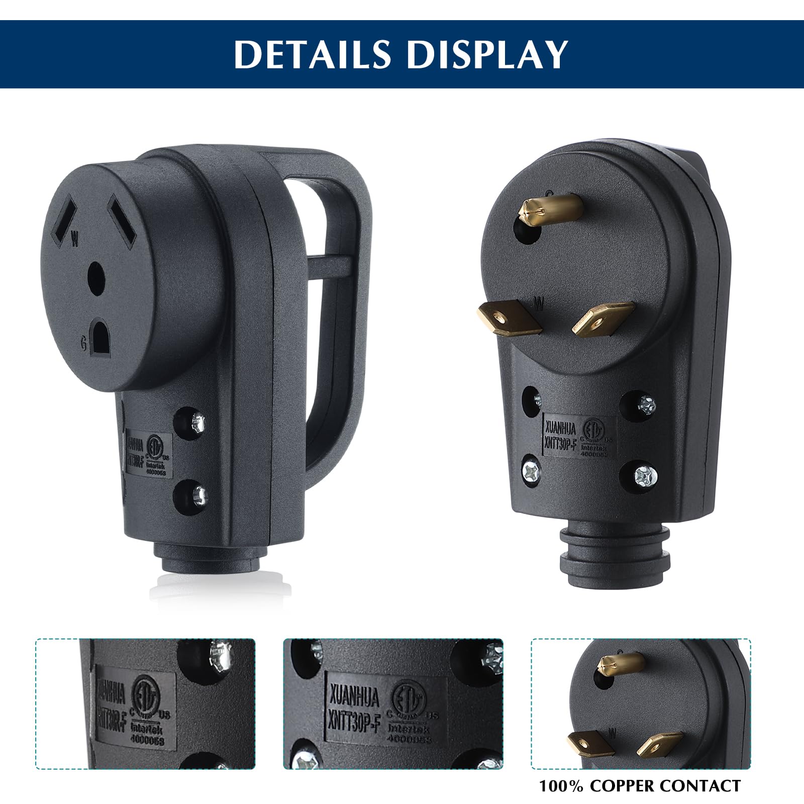 Kanayu receptacle front view illustrating weather-resistant housing for outdoor use