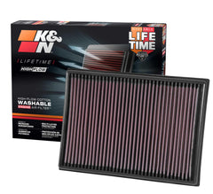 K&N front packaging showing product and model number for easy identification