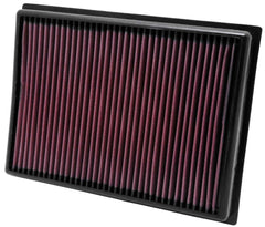 K&N filter installed in engine bay demonstrating quick drop-in upgrade benefit