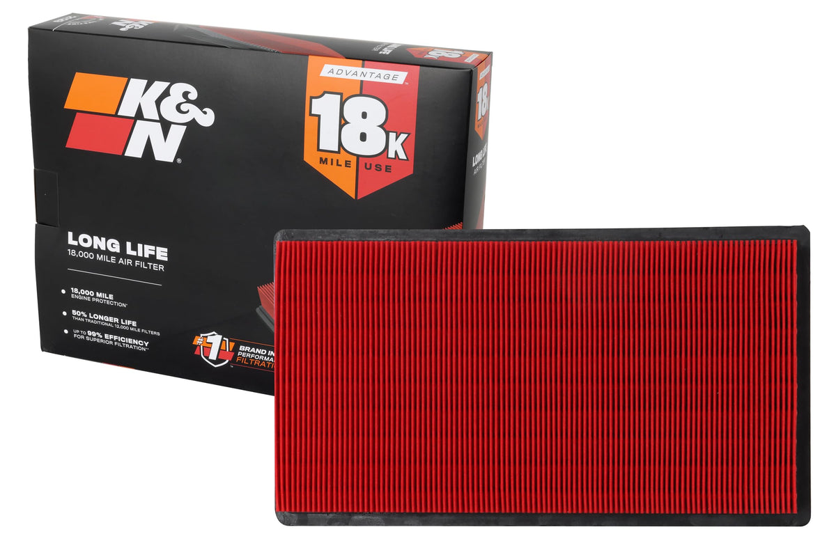 K&N KNA-2395 front view showing packaging and quick identification benefit