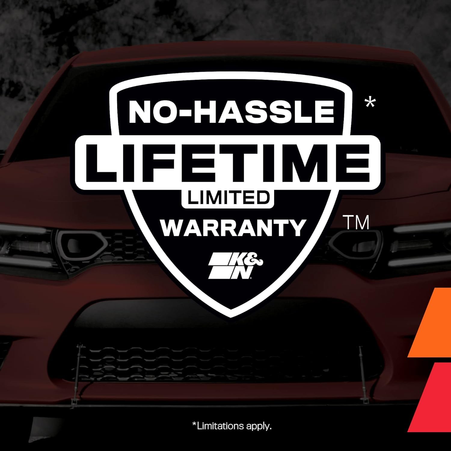 K&N installed in truck lifestyle scene suggesting performance gain