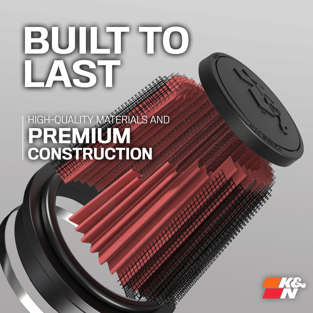 K&N RU-1044 mounted on engine demonstrating easy installation benefit