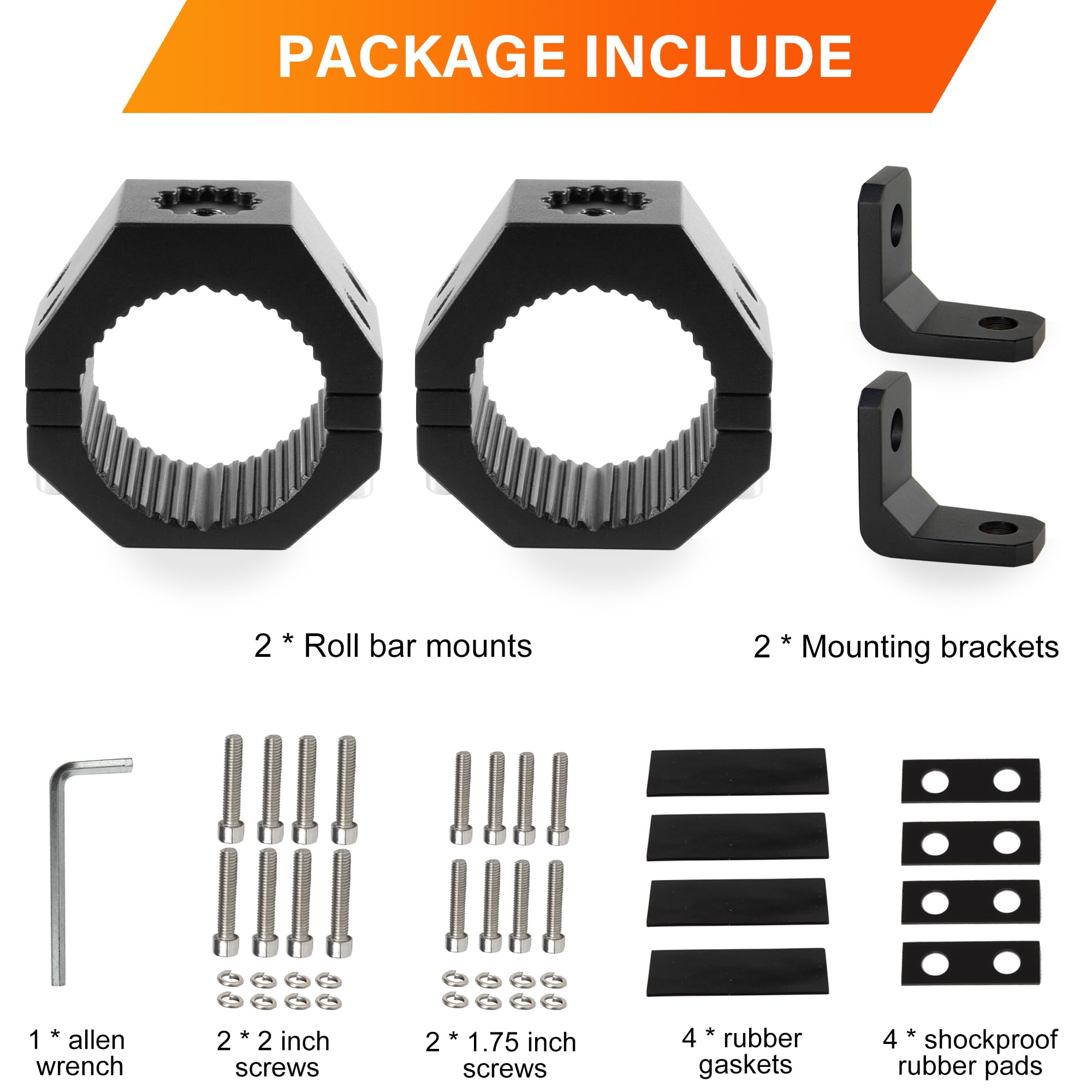 KANGIKX bracket beside ruler shows fit for 1.75"–2" bars