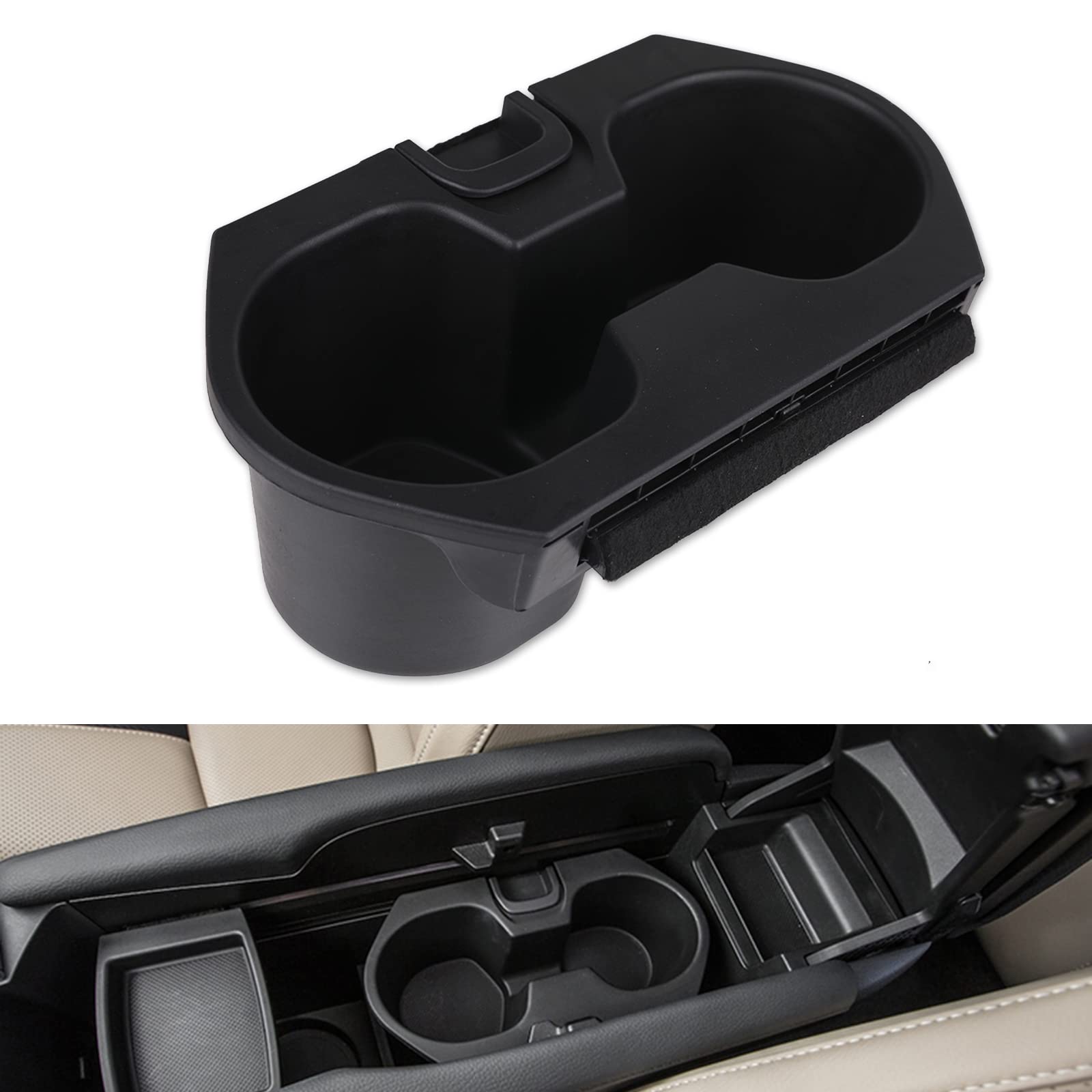 KanSmart front view of cup holder insert showing clean fit and OEM look