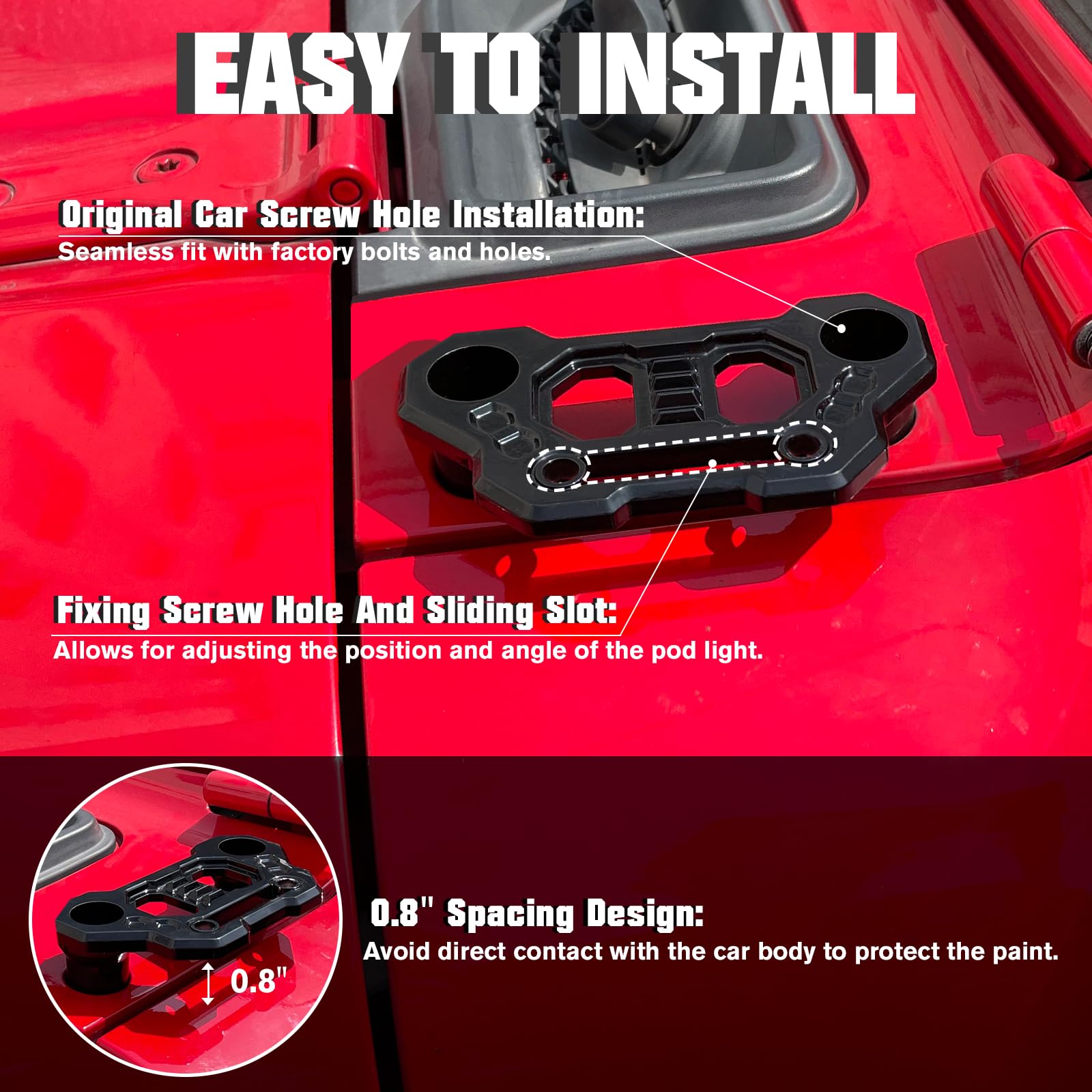KARSAM high-foot anti-scratch clearance — protects Jeep paint during installation