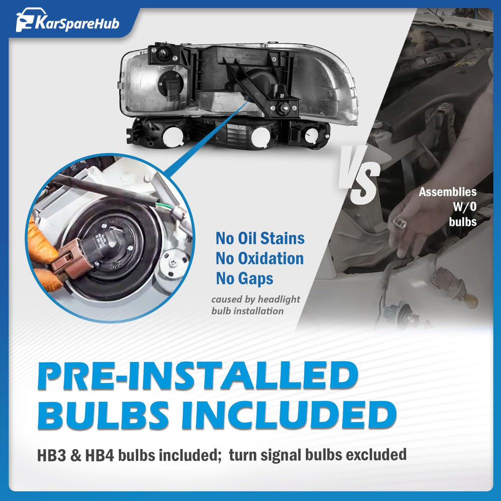 KarSpareHub bulbs and connectors included for plug-and-play installation