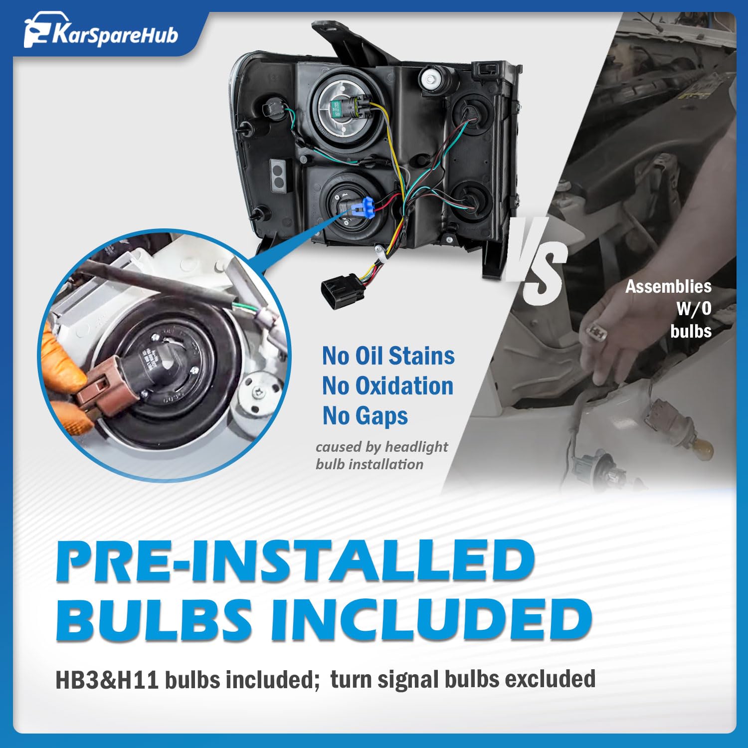 KarSpareHub headlight installed on Sierra demonstrating straightforward replacement benefit
