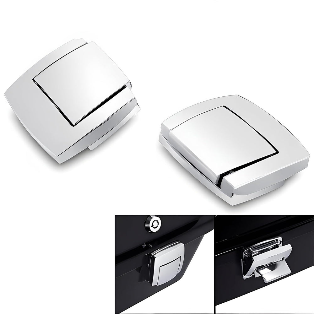 KASIMT chrome latch close-up detailing durable aluminum construction and chrome benefit
