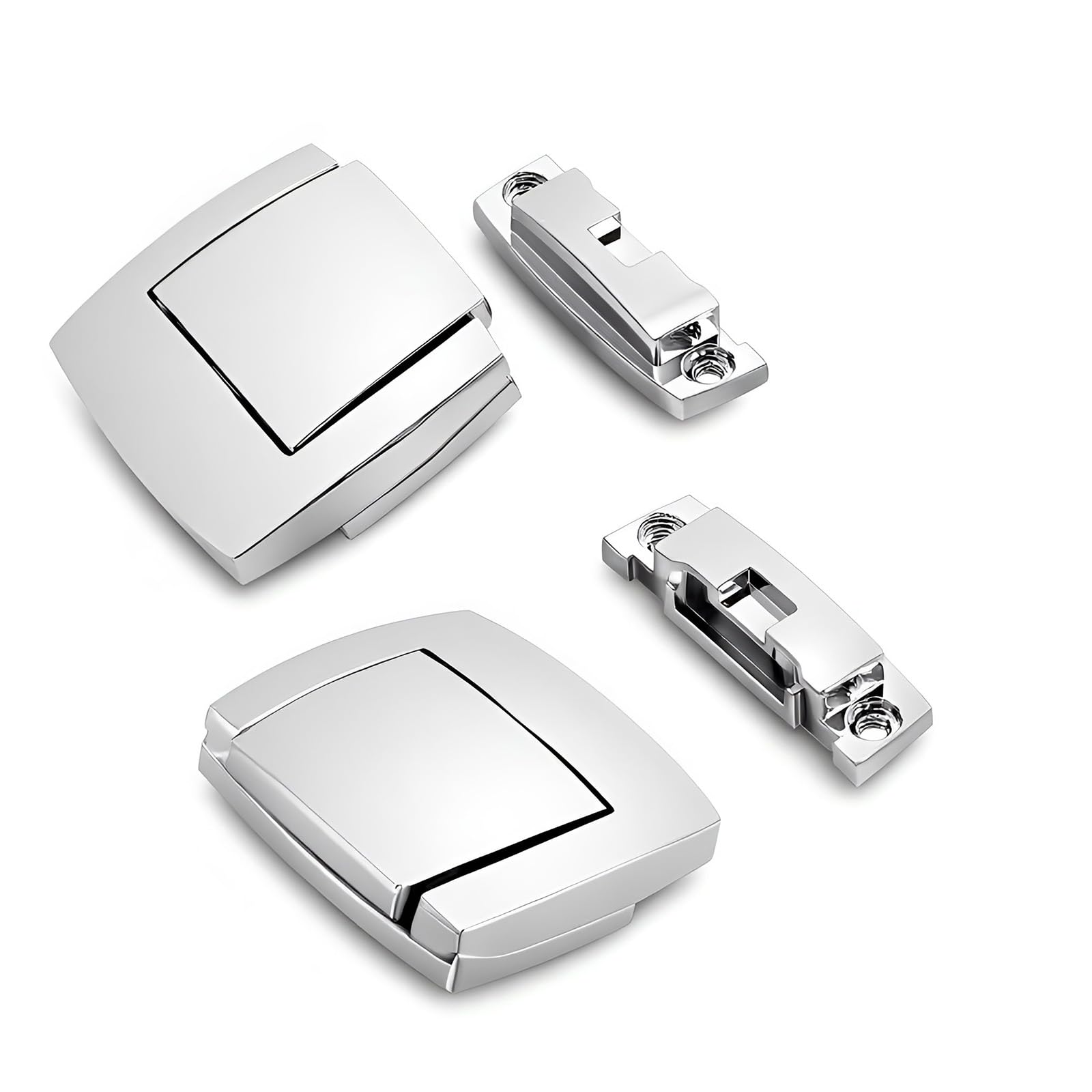 KASIMT latch label and finish close-up highlighting corrosion-resistant chrome benefit