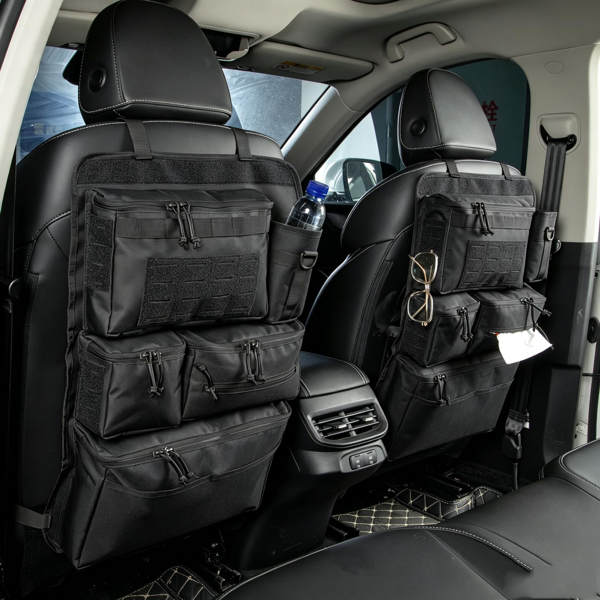 Katadem multiple pockets filled with devices and books for organized travel