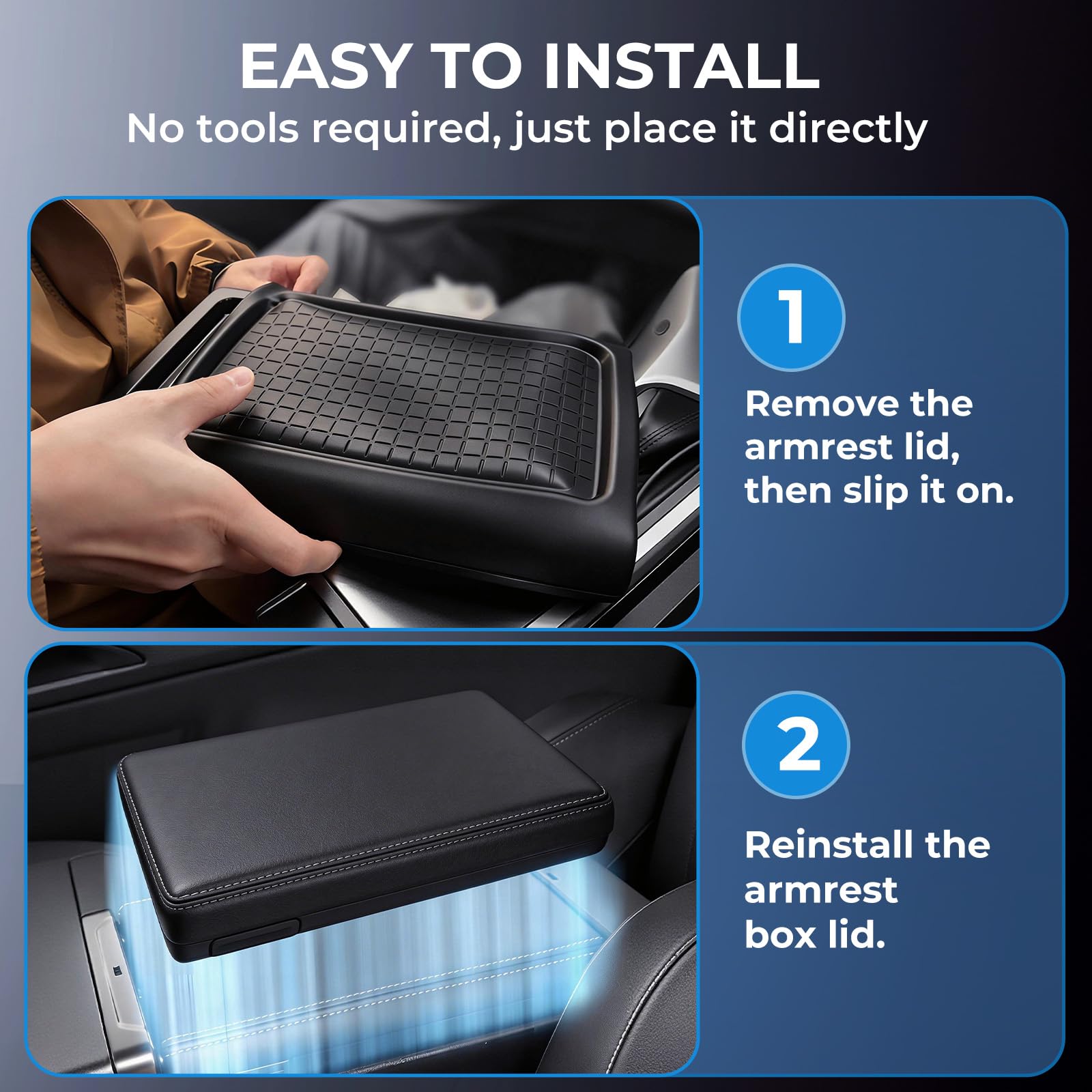 Katorn armrest detail with hands emphasizing added comfort benefit