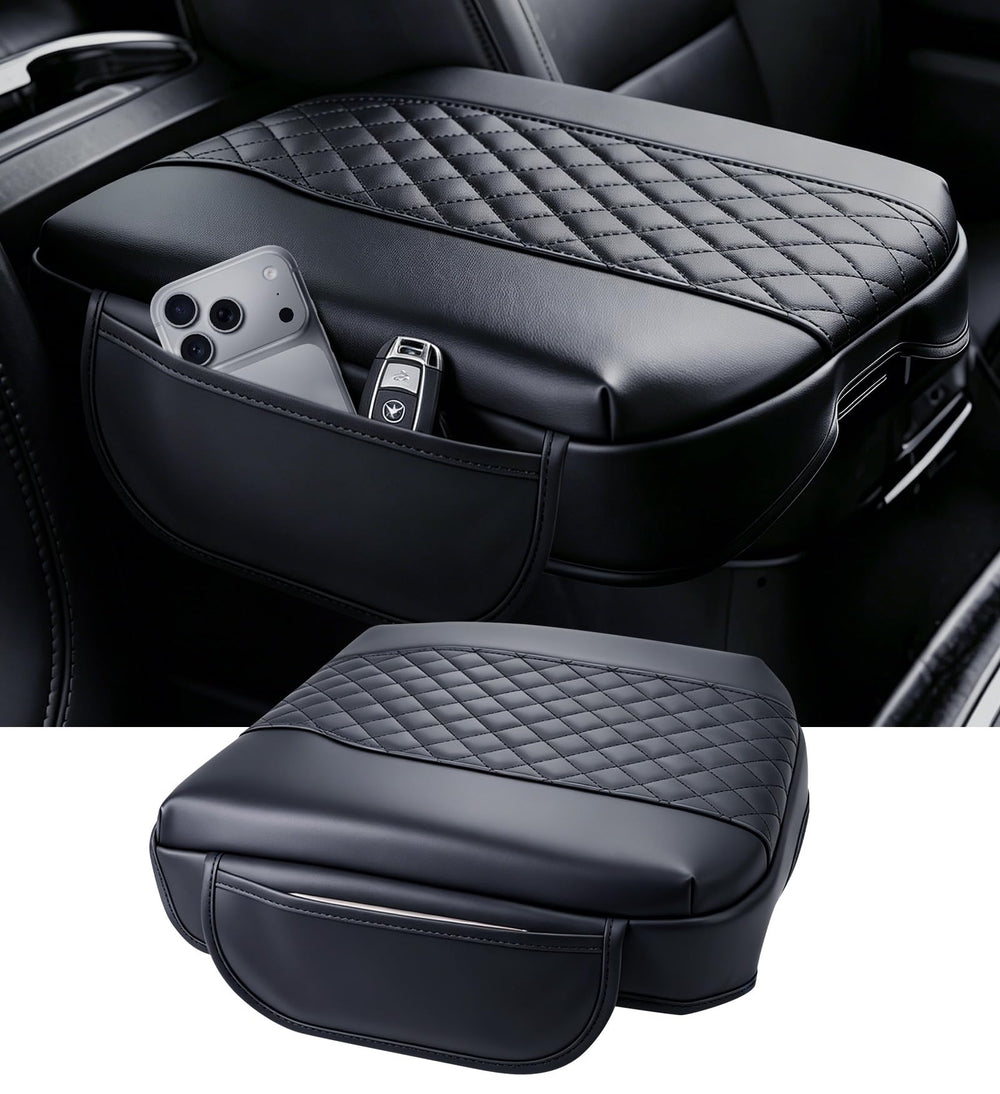 Katorn front view of console cover showing neat fit and elevated comfort