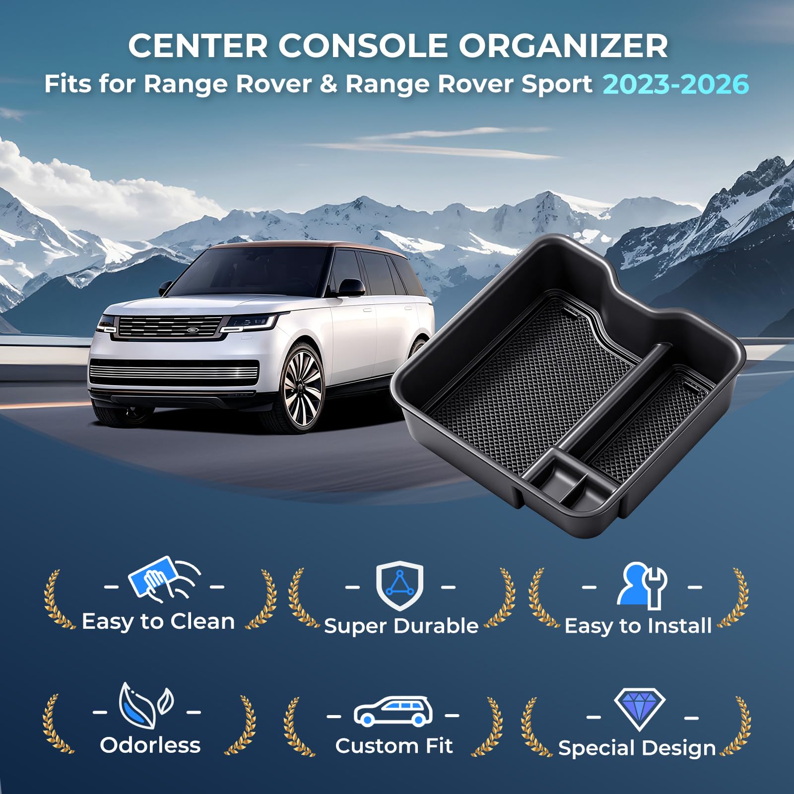 Katorn installed in Range Rover interior enhancing organization and look