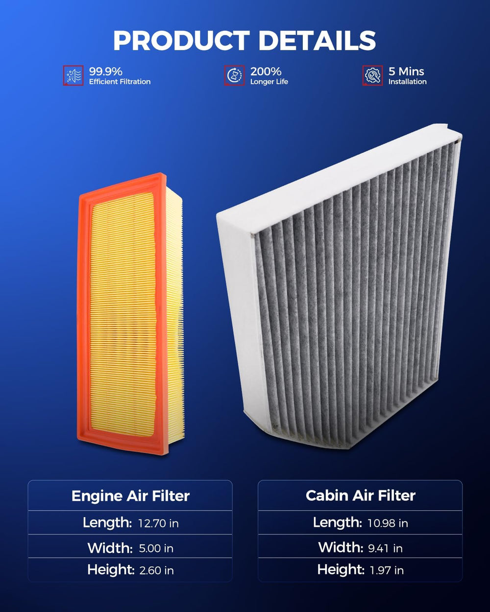KAX cabin filter close-up showing coconut shell-activated charcoal for odor control