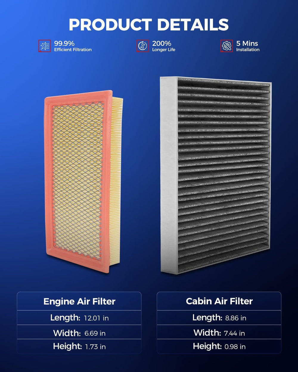 KAX cabin filter charcoal layer detail for odor control