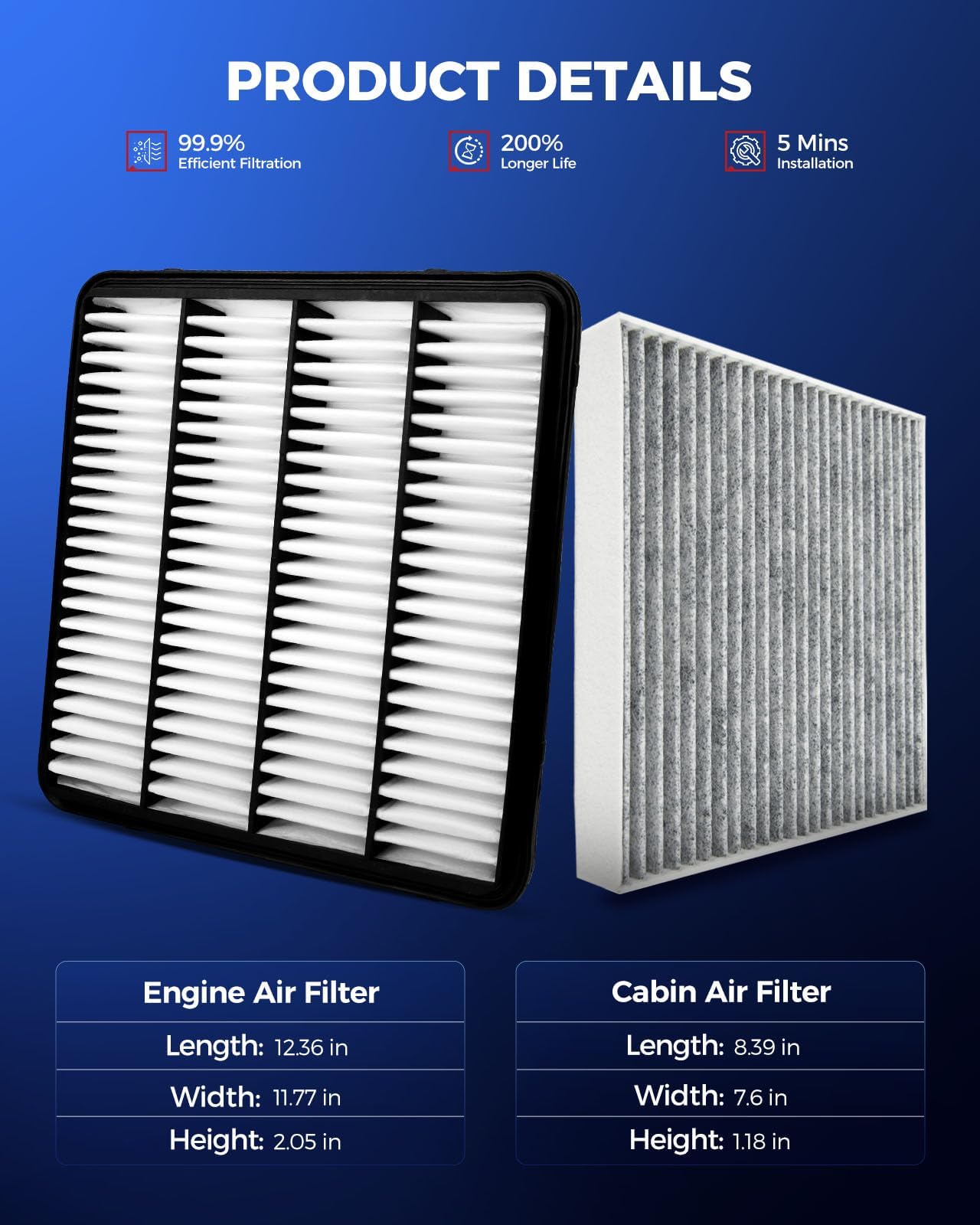 KAX cabin filter charcoal layer close-up reducing odors inside cabin