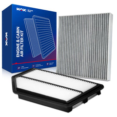 KAX engine air filter front packaging showing fit and easy replacement benefit