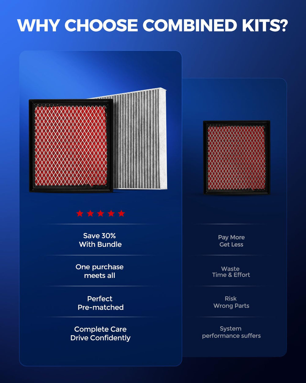 KAX engine filter pleated media close-up, highlights particle capture benefit