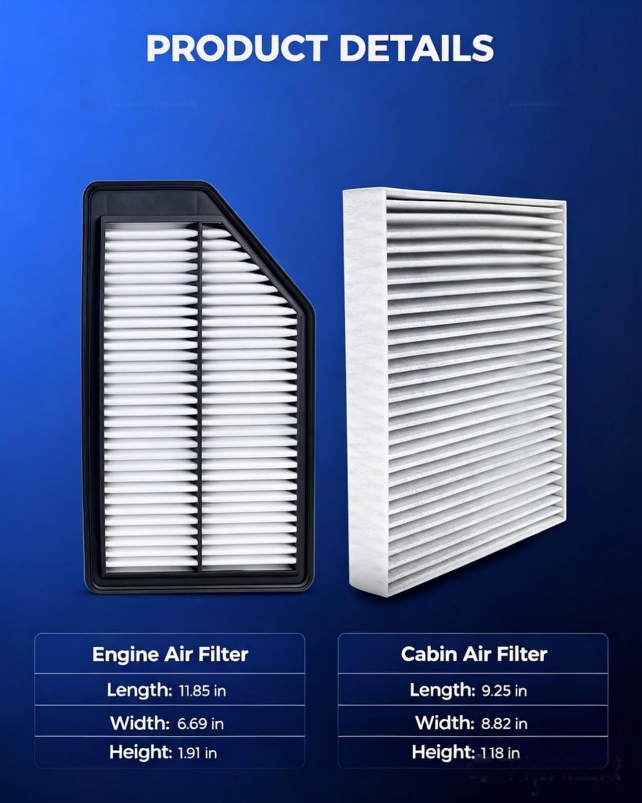KAX engine filter close-up of pleated media for improved engine protection