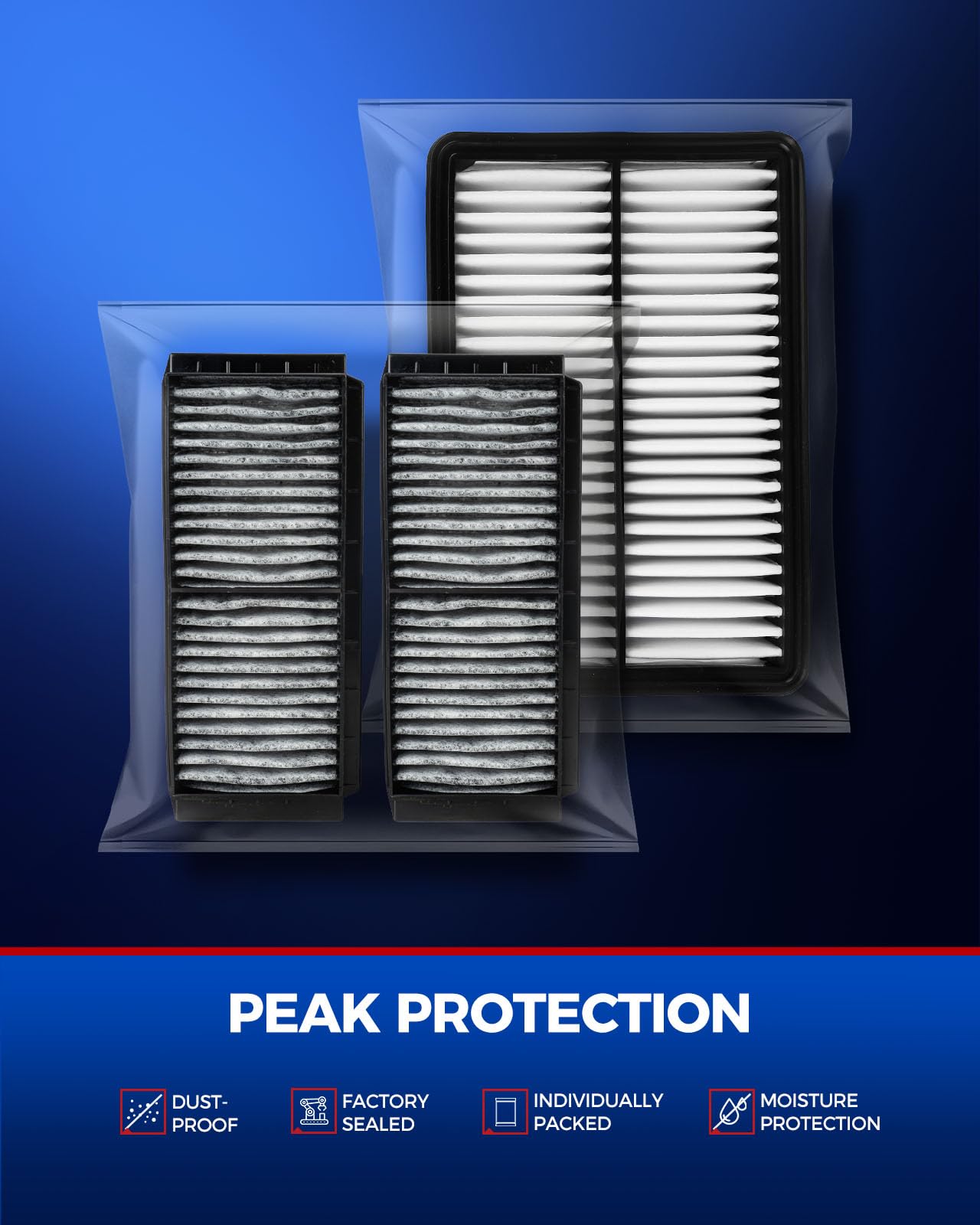 KAX engine filter media detail protecting intake from dust and road debris