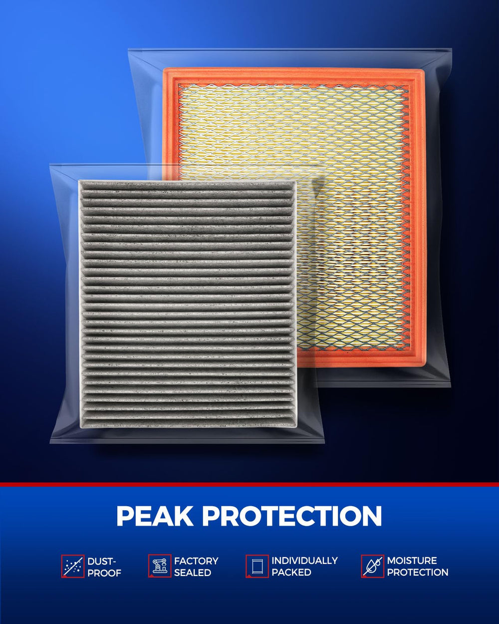 KAX paired engine and cabin filters displayed for easy identification