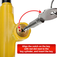 KAYCENTOP installed between steering wheel and brake pedal demonstrating security in use