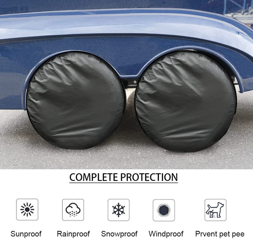 kayme lifestyle campsite parked trailer visualizing protected tires during long storage