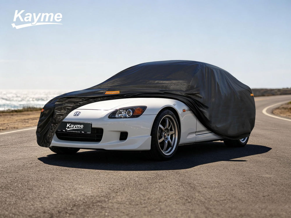 kayme cover protecting Honda S2000 in driveway scene illustrating outdoor protection benefits
