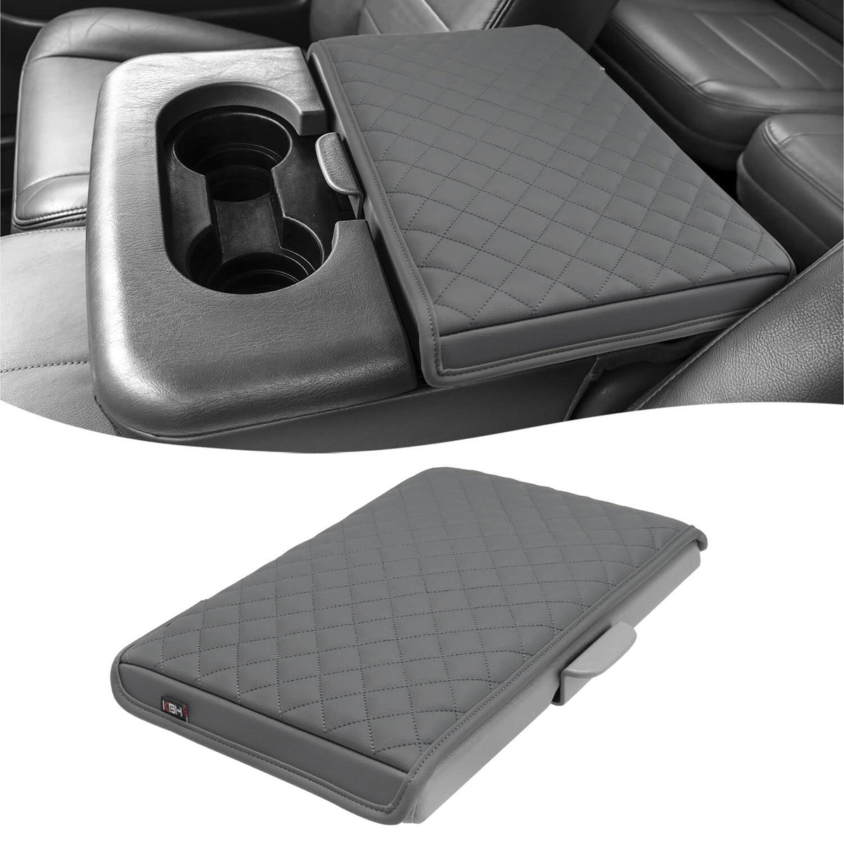 KBH front view center console cover showing neat seam and protection benefit