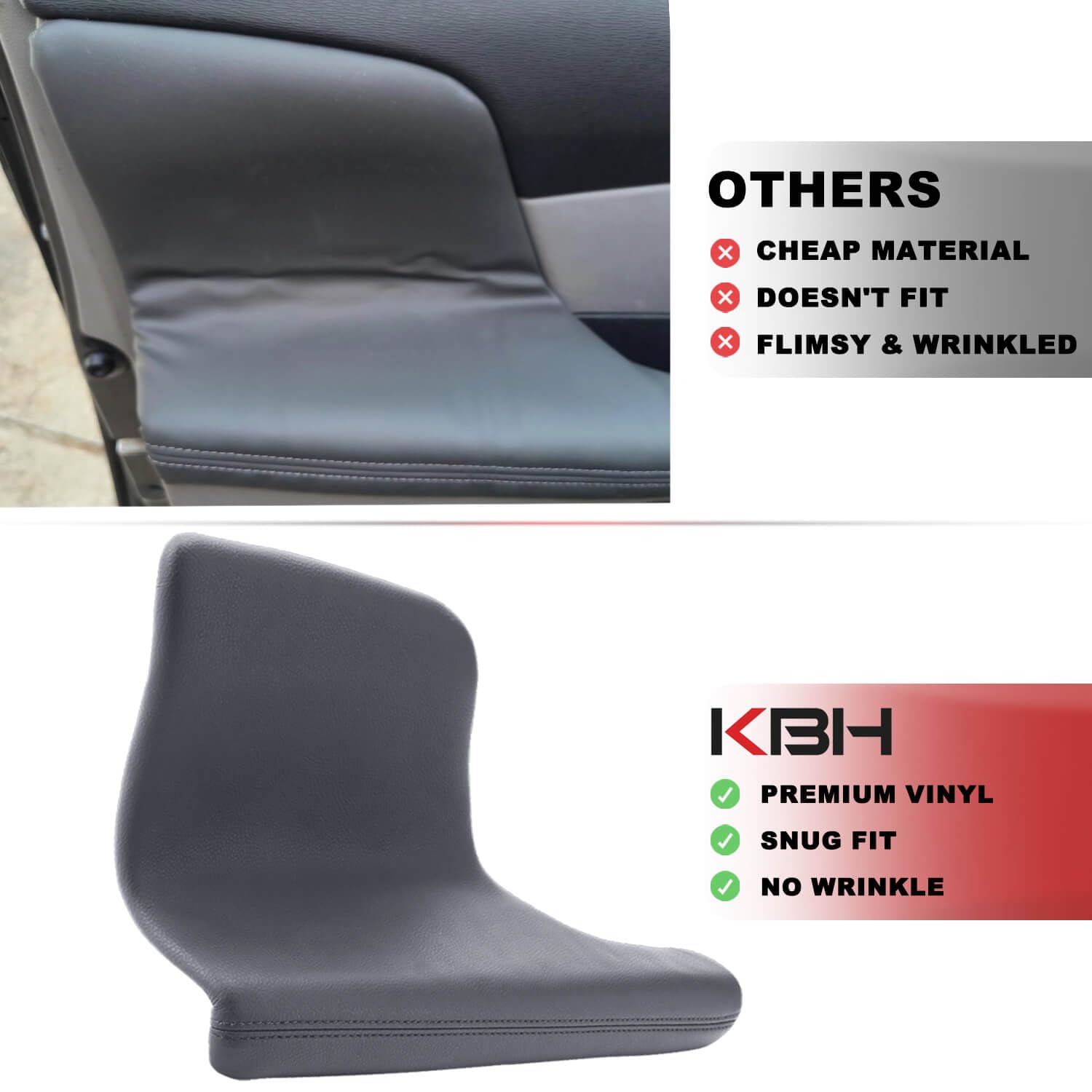 KBH packaged two-piece set displayed to show included front armrest covers