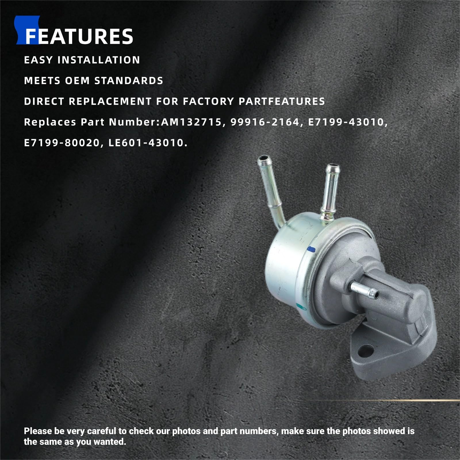 KD KISONIED fuel pump side detail highlighting mounting points and hose fittings benefit reliability