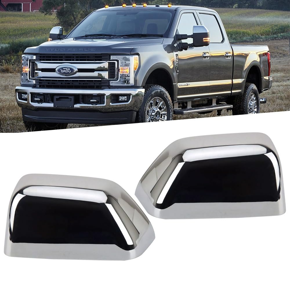 KDOWES chrome top half mirror cap front view showing glossy finish and curb appeal