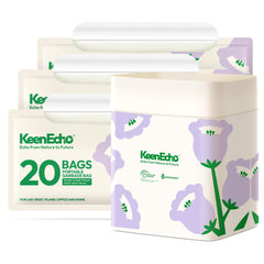 KeenEcho front packaging showing purple 60-pack and recycled label benefit