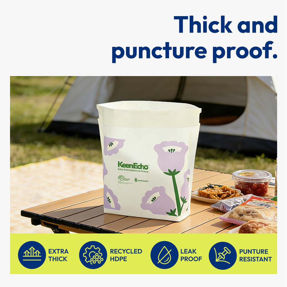 KeenEcho at a campsite illustrating portable trash solution for outdoors