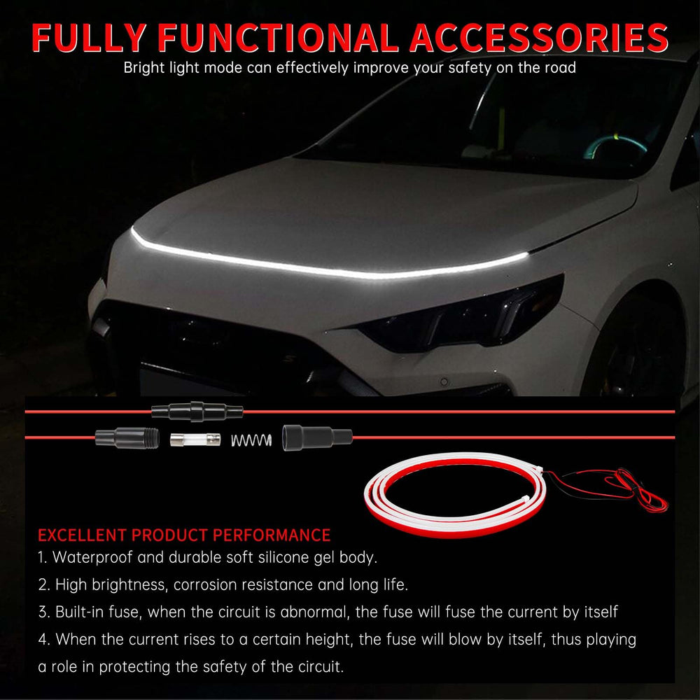 keepdsgn installed under a truck hood demonstrating broad coverage and improved visibility