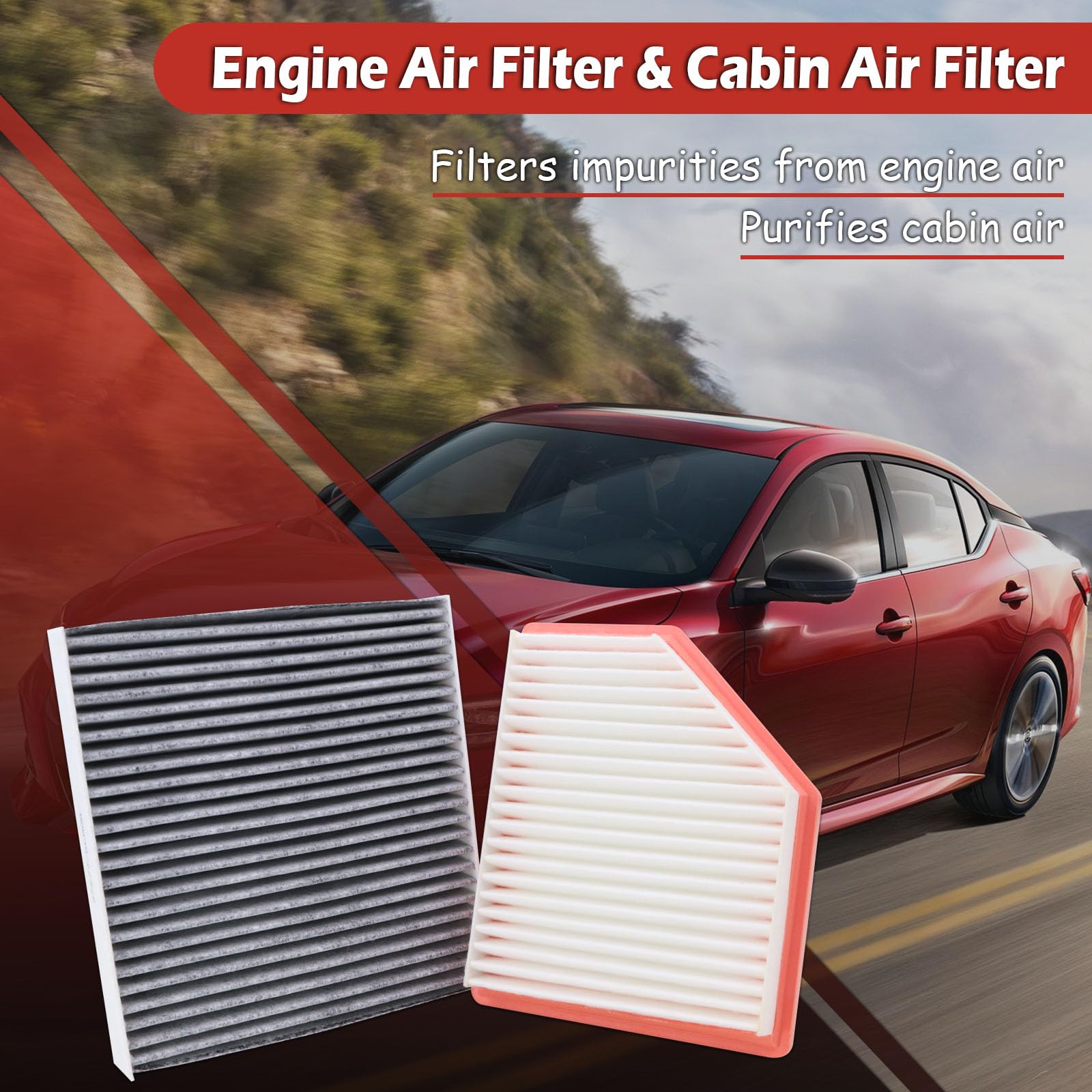Kefly engine filter close-up showing high-permeability media for protection