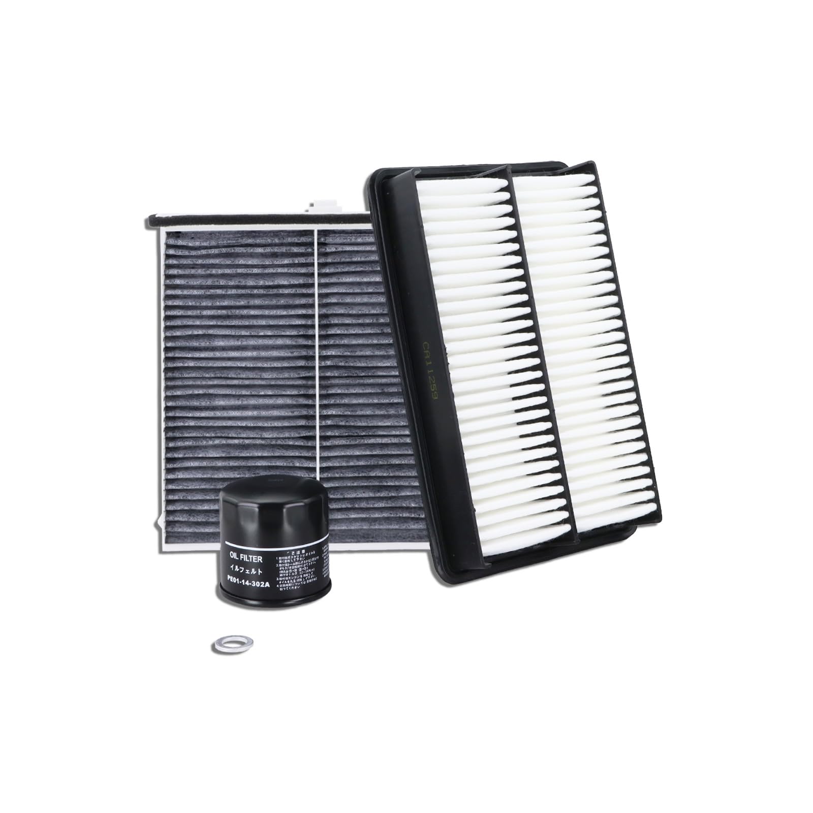 Kefly front packaging showing full triple-filter kit and part numbers for quick identification