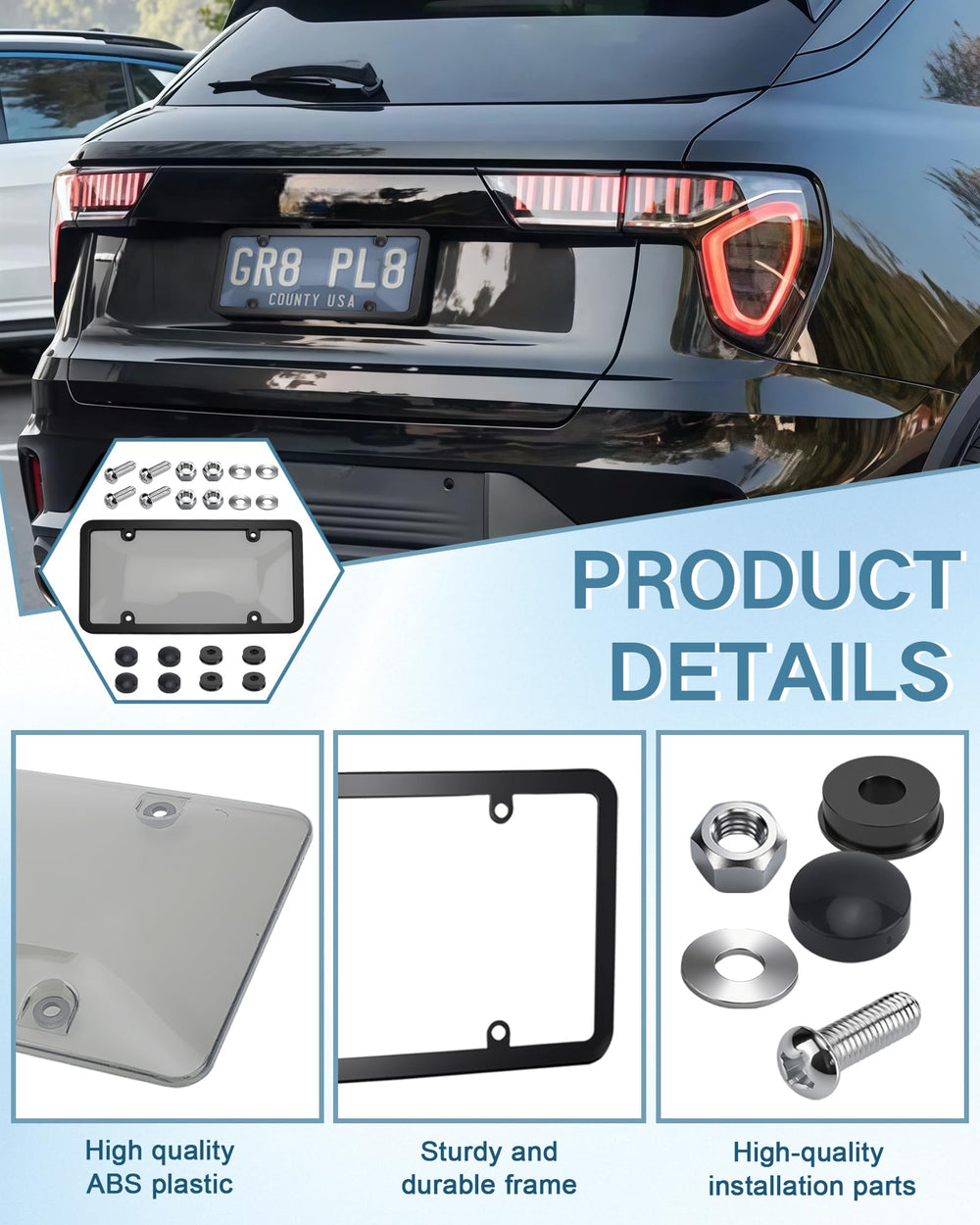 KEKTNP installed on black sedan demonstrating discreet, road-legal coverage