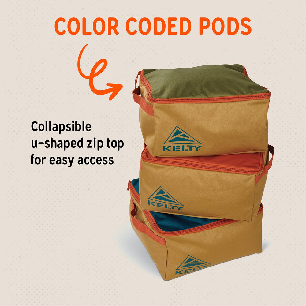 Kelty cargo box seated in a car trunk illustrating tidy storage and fast grab-and-go benefit
