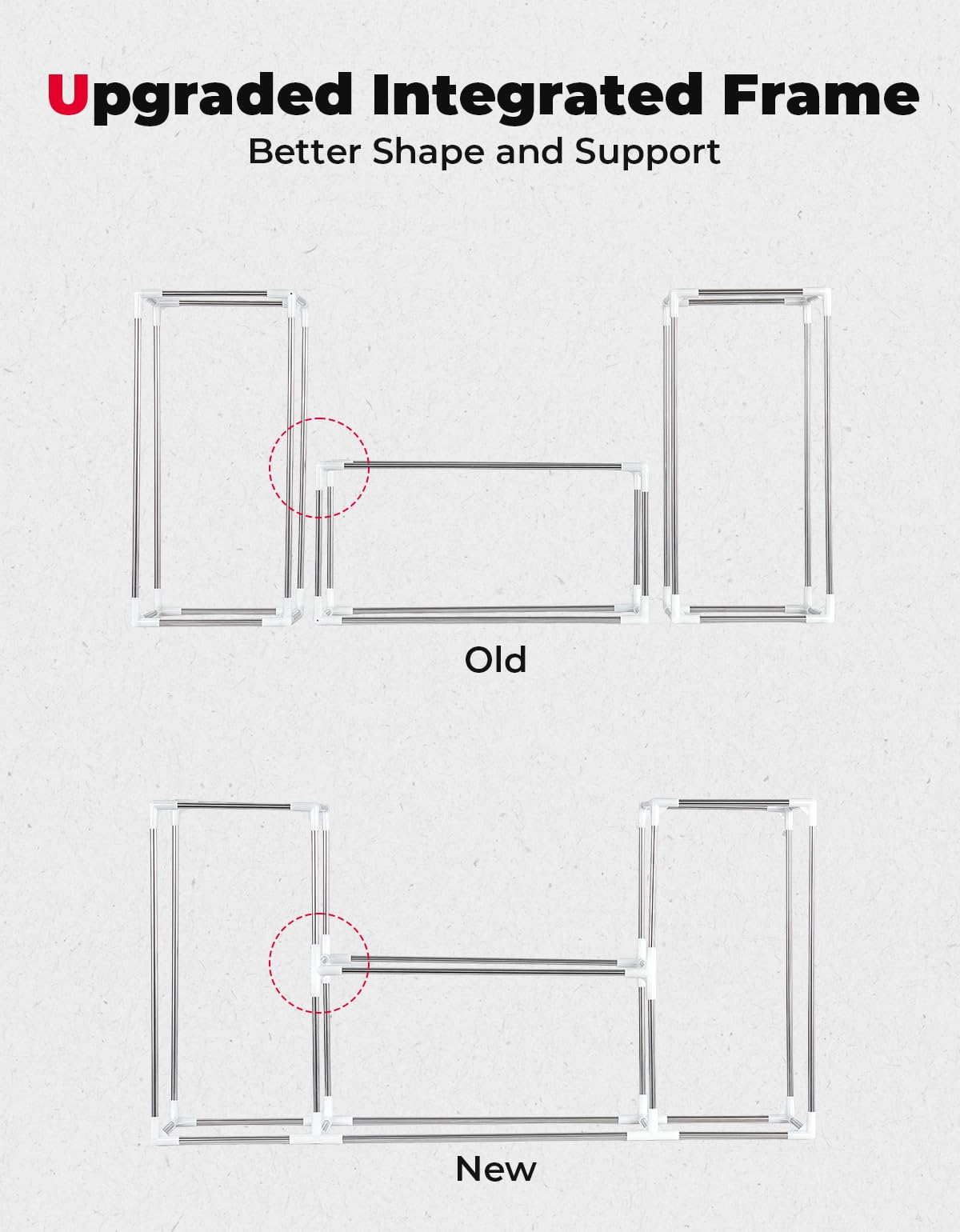 KEMIMOTO open bag showing three removable shelves for organization