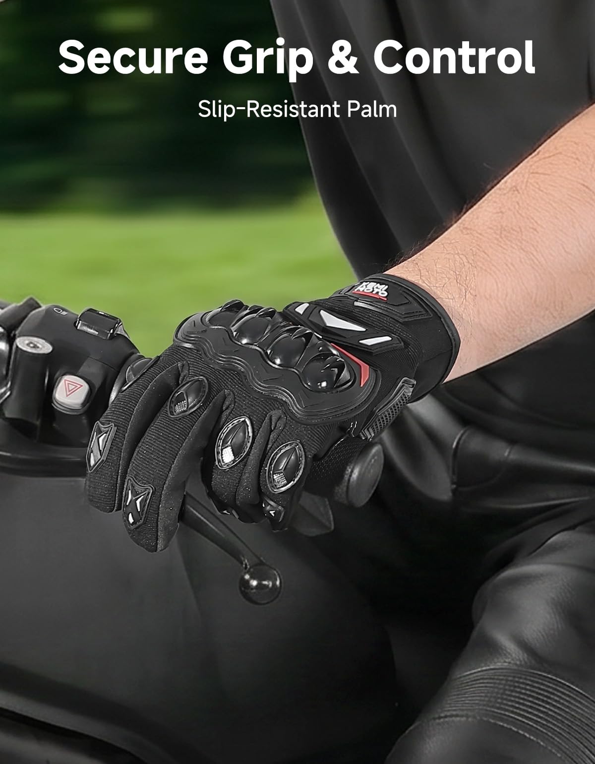 KEMIMOTO reinforced backhand shell detail protecting knuckles and impact areas